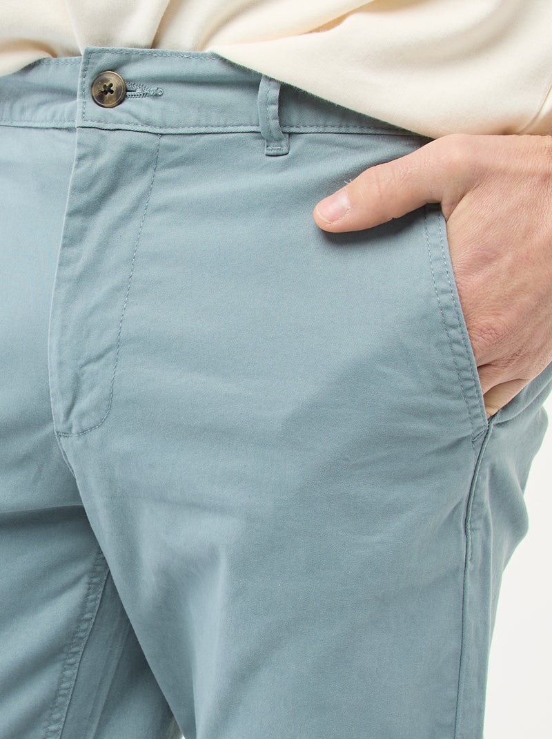 Calças chino slim Azul - Kiabi