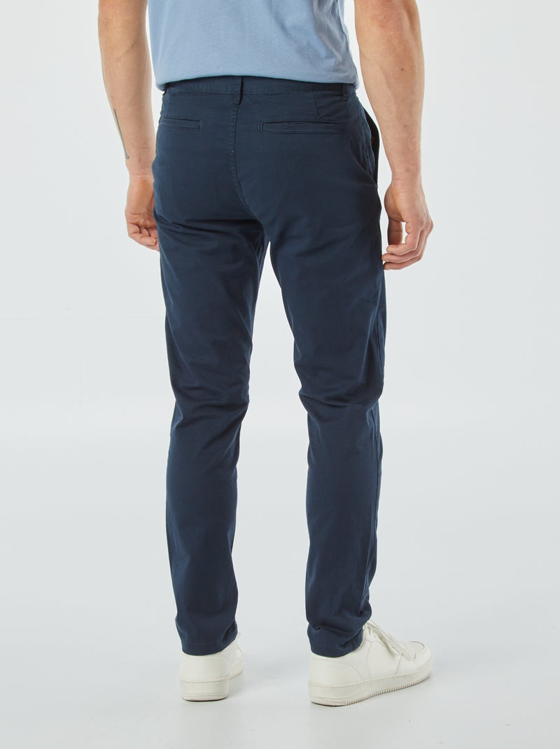 Calças chino slim azul - Kiabi