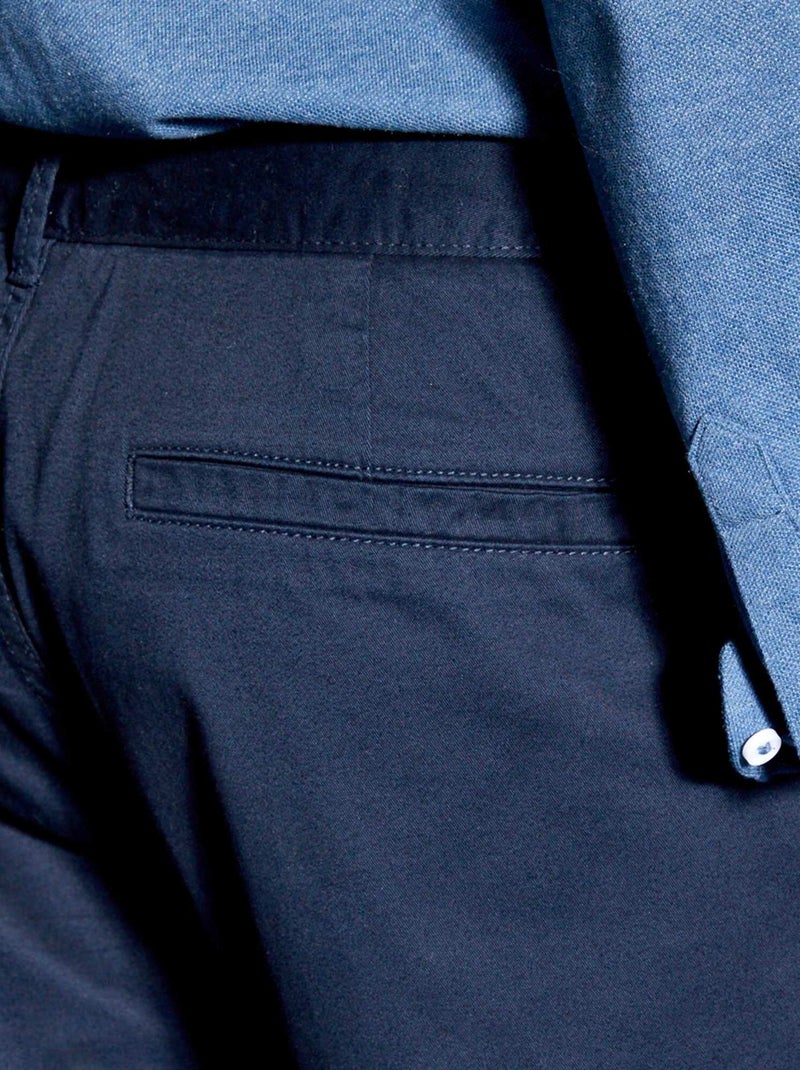Calças chino slim azul - Kiabi