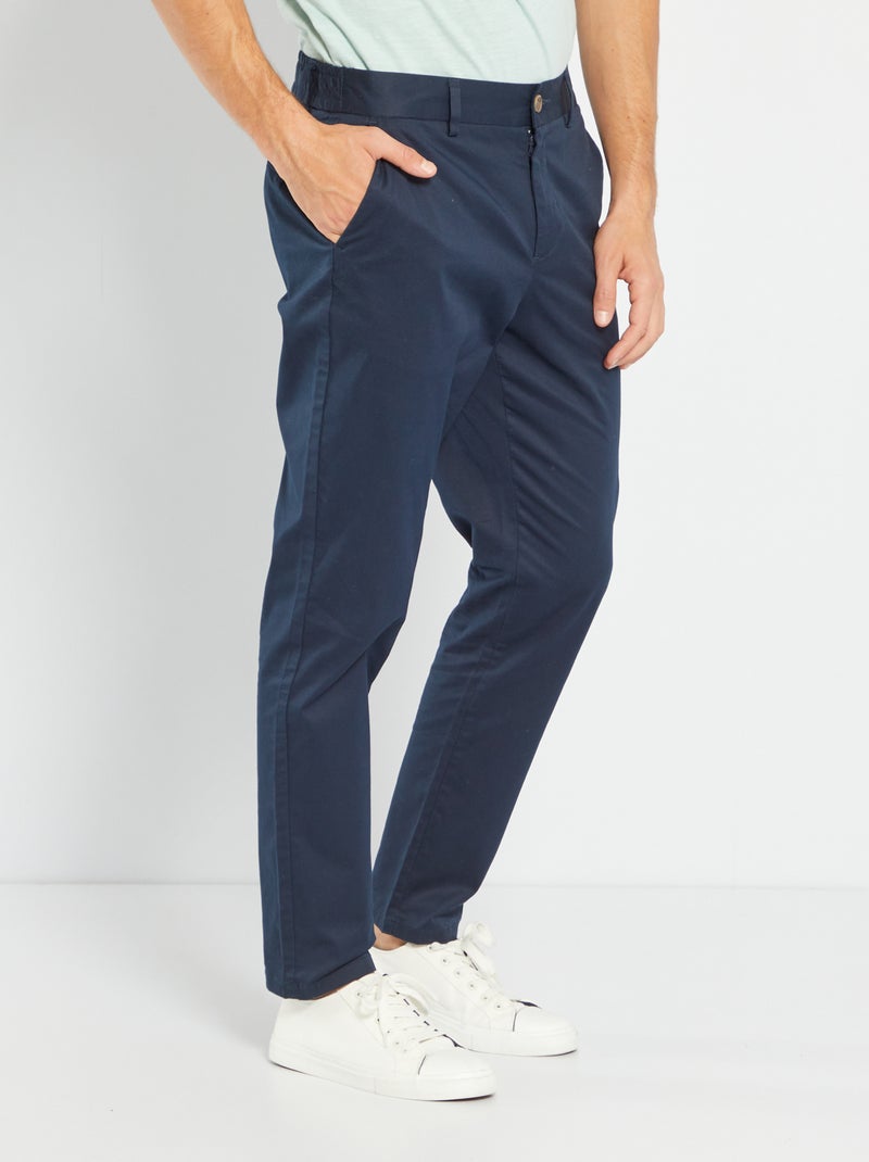 Calças chino slim AZUL - Kiabi