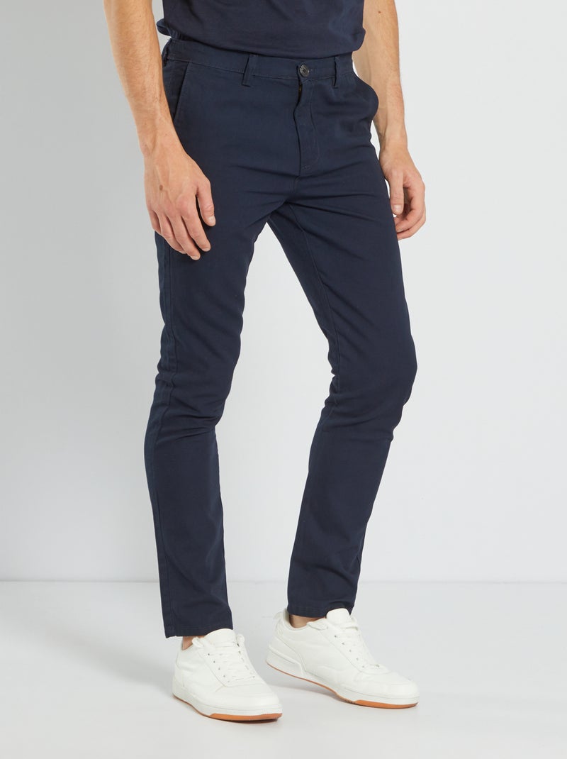 Calças chino slim AZUL - Kiabi