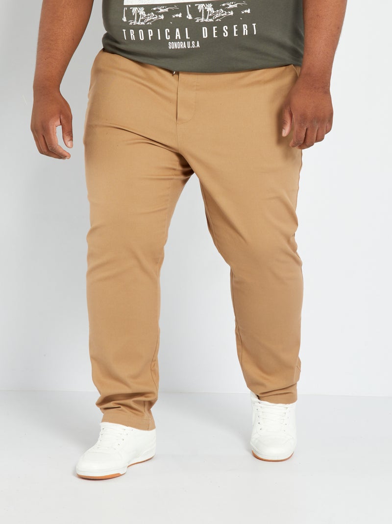 Calças chino slim BEGE - Kiabi
