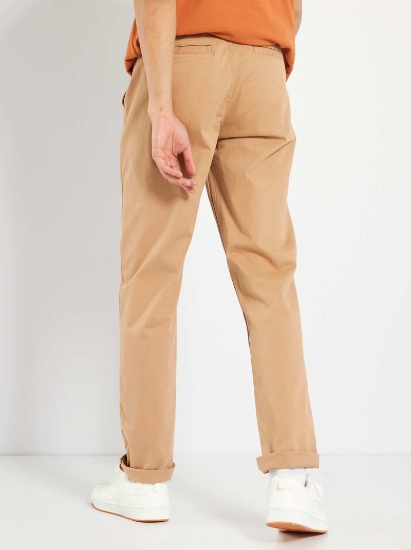 Calças chino slim beige - Kiabi
