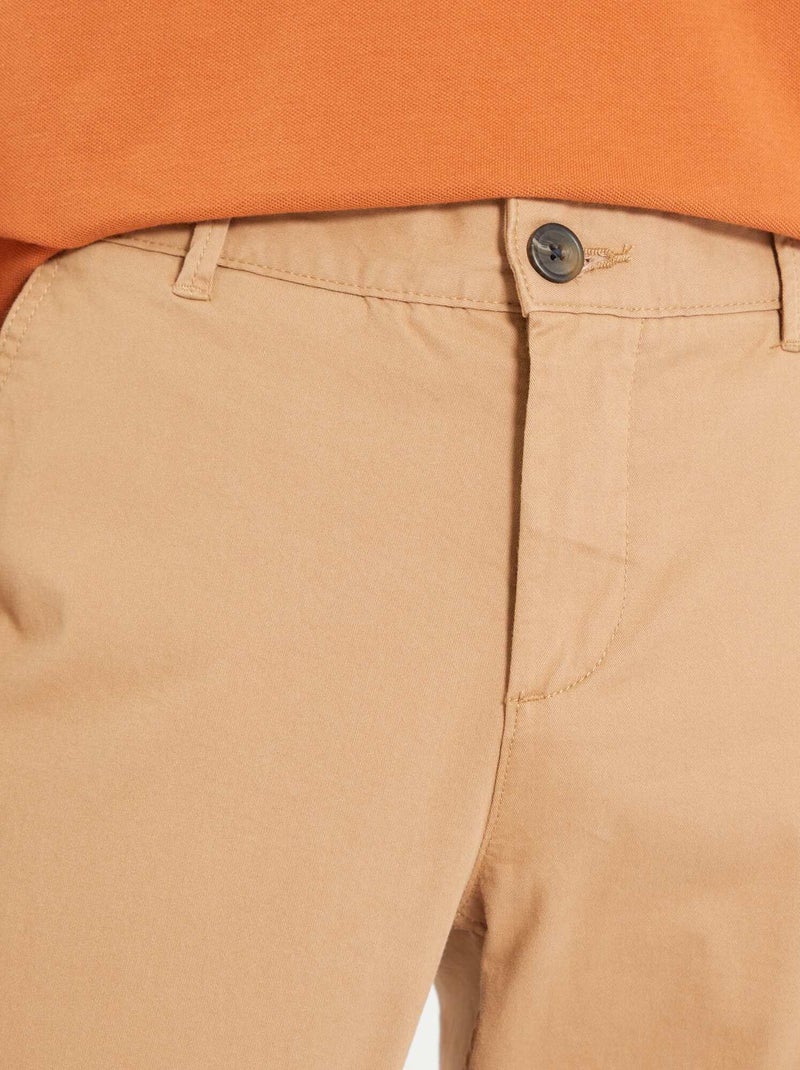 Calças chino slim beige - Kiabi