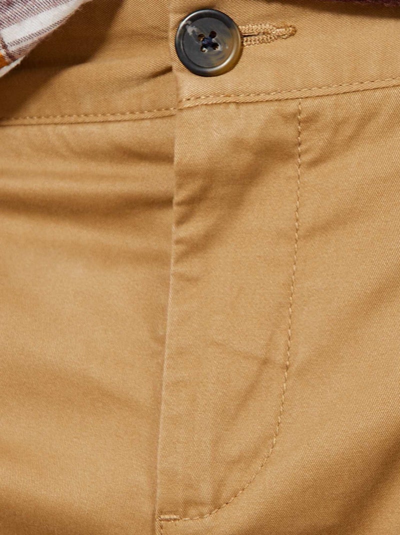 Calças chino slim beige - Kiabi