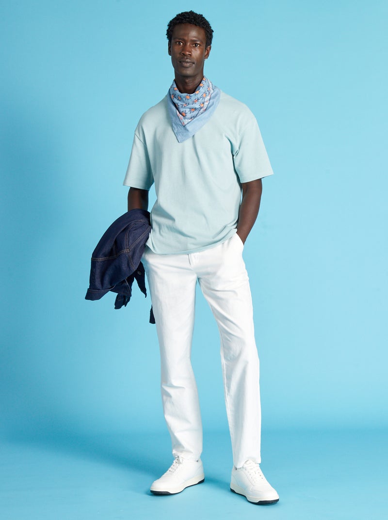 Calças chino slim Branco - Kiabi
