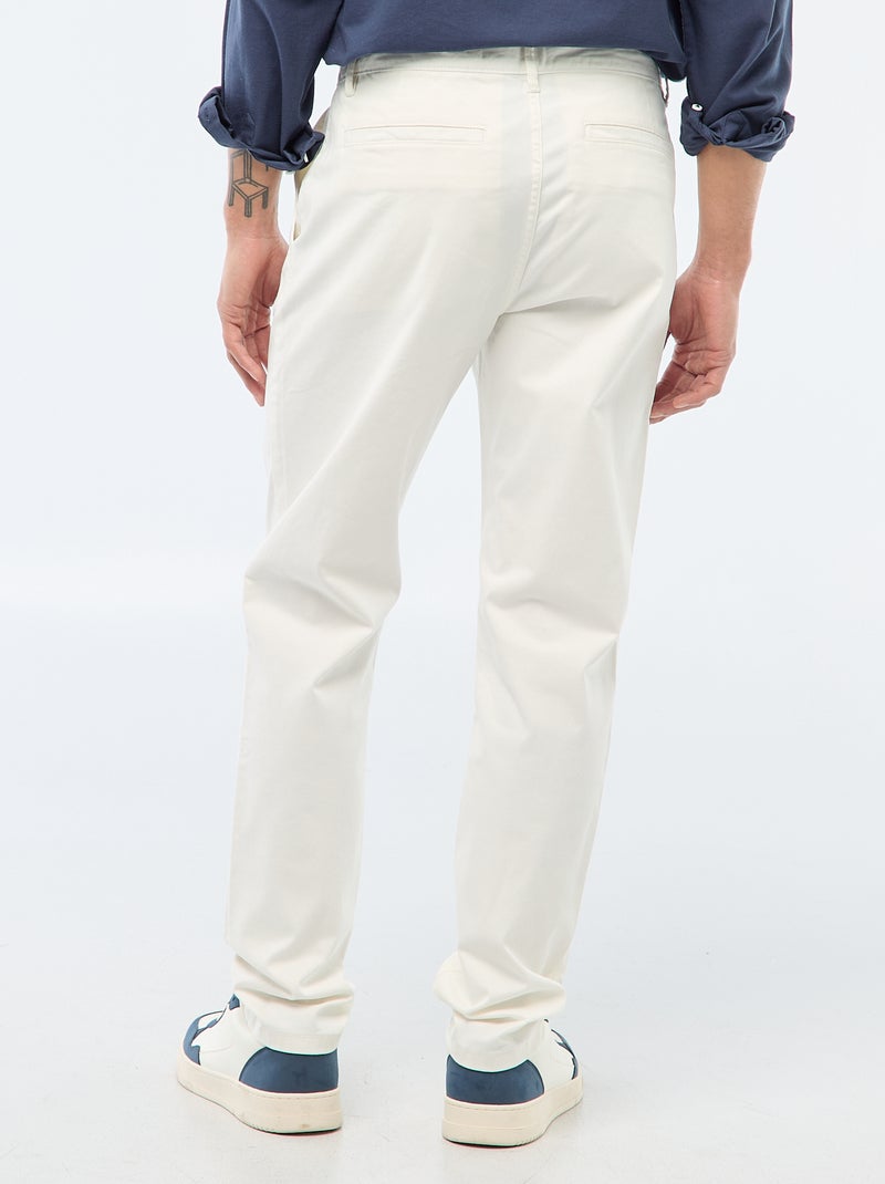 Calças chino slim Branco - Kiabi