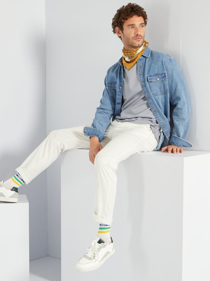Calças chino slim BRANCO - Kiabi