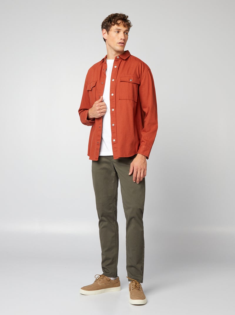 Calças chino slim CAQUI - Kiabi