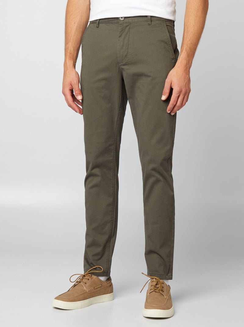 Calças chino slim CAQUI - Kiabi