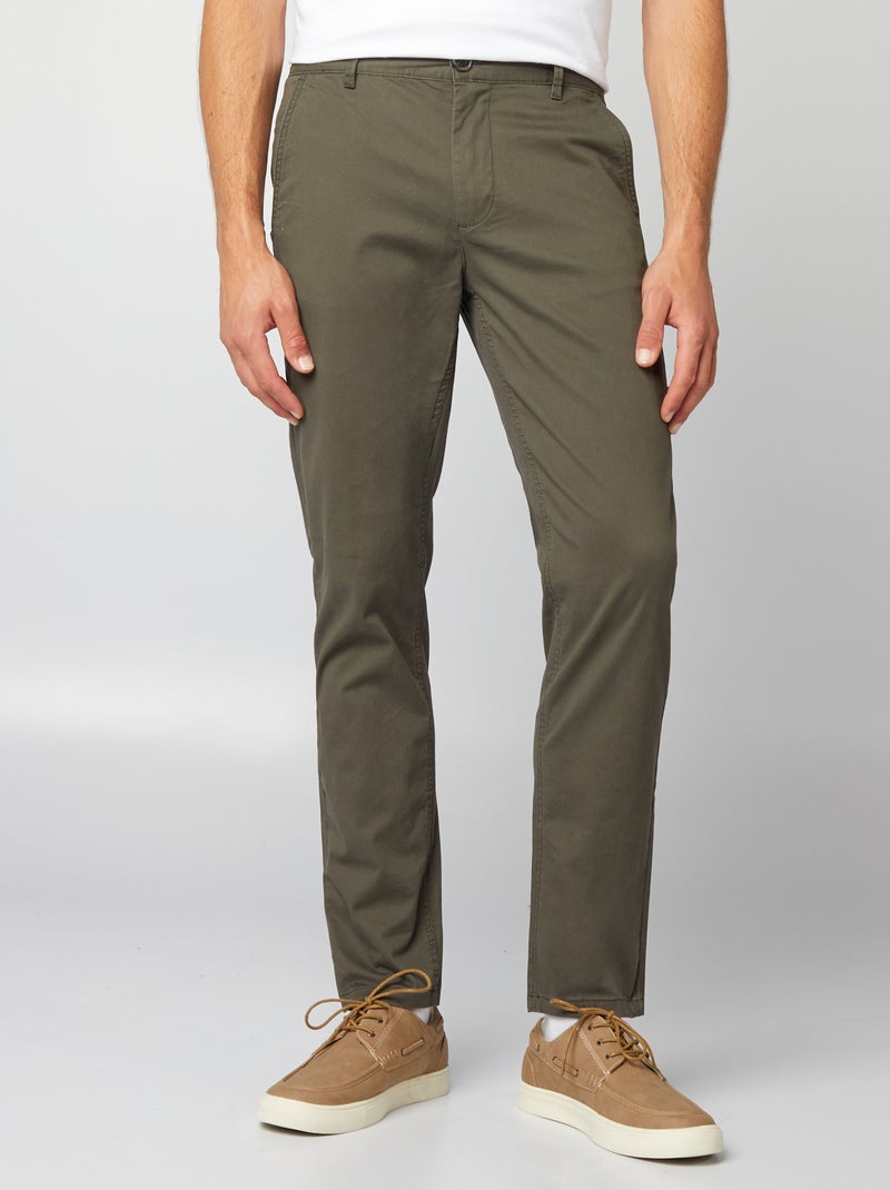 Calças chino slim CAQUI - Kiabi