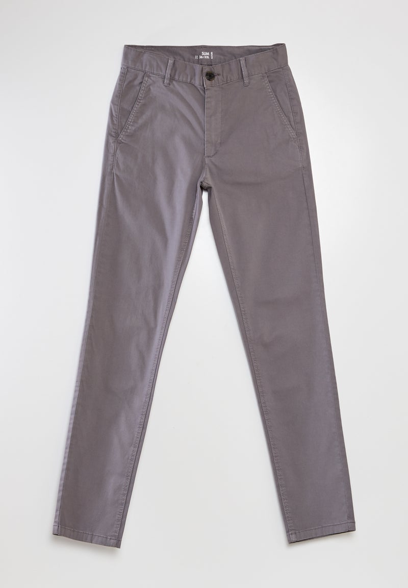 Calças chino slim CINZA - Kiabi