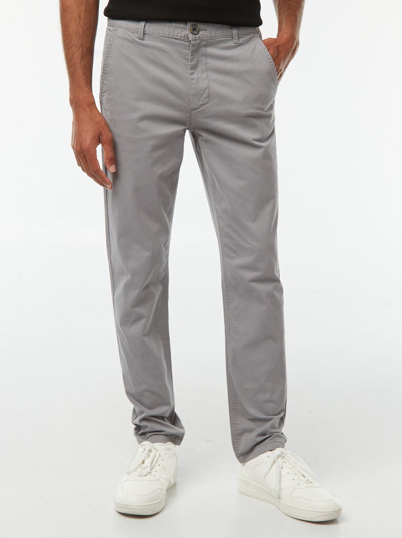 Calças chino slim Cinza - Kiabi