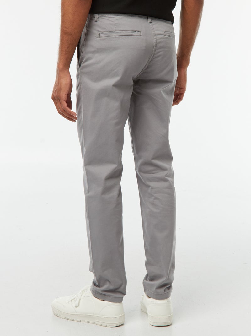 Calças chino slim Cinza - Kiabi