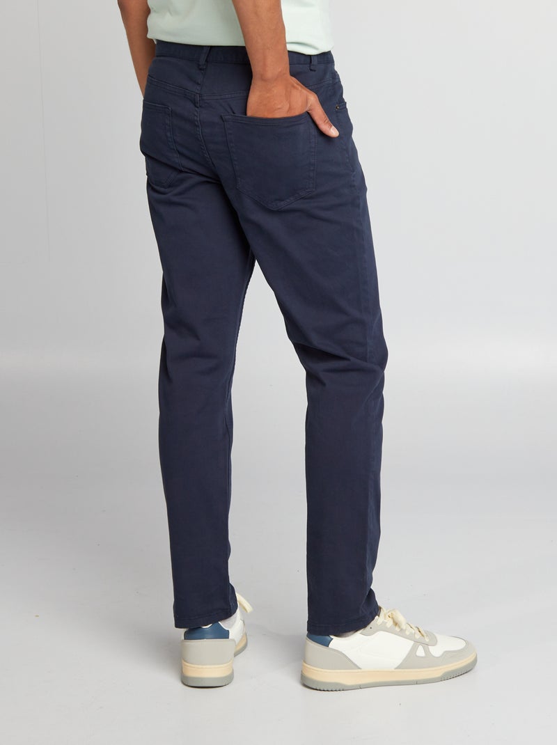 Calças chino slim com 5 bolsos - L32 AZUL - Kiabi