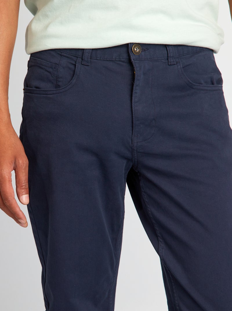 Calças chino slim com 5 bolsos - L32 AZUL - Kiabi