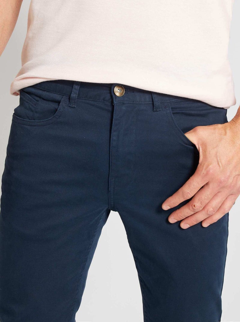 Calças chino slim com 5 bolsos - L32 AZUL - Kiabi