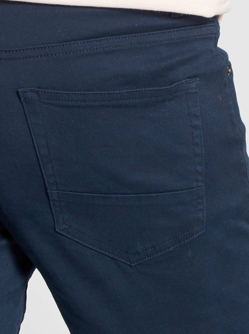 Calças chino slim com 5 bolsos - L32 AZUL - Kiabi
