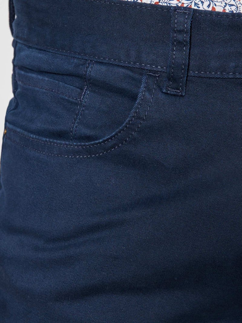 Calças chino slim com 5 bolsos - L32 AZUL - Kiabi