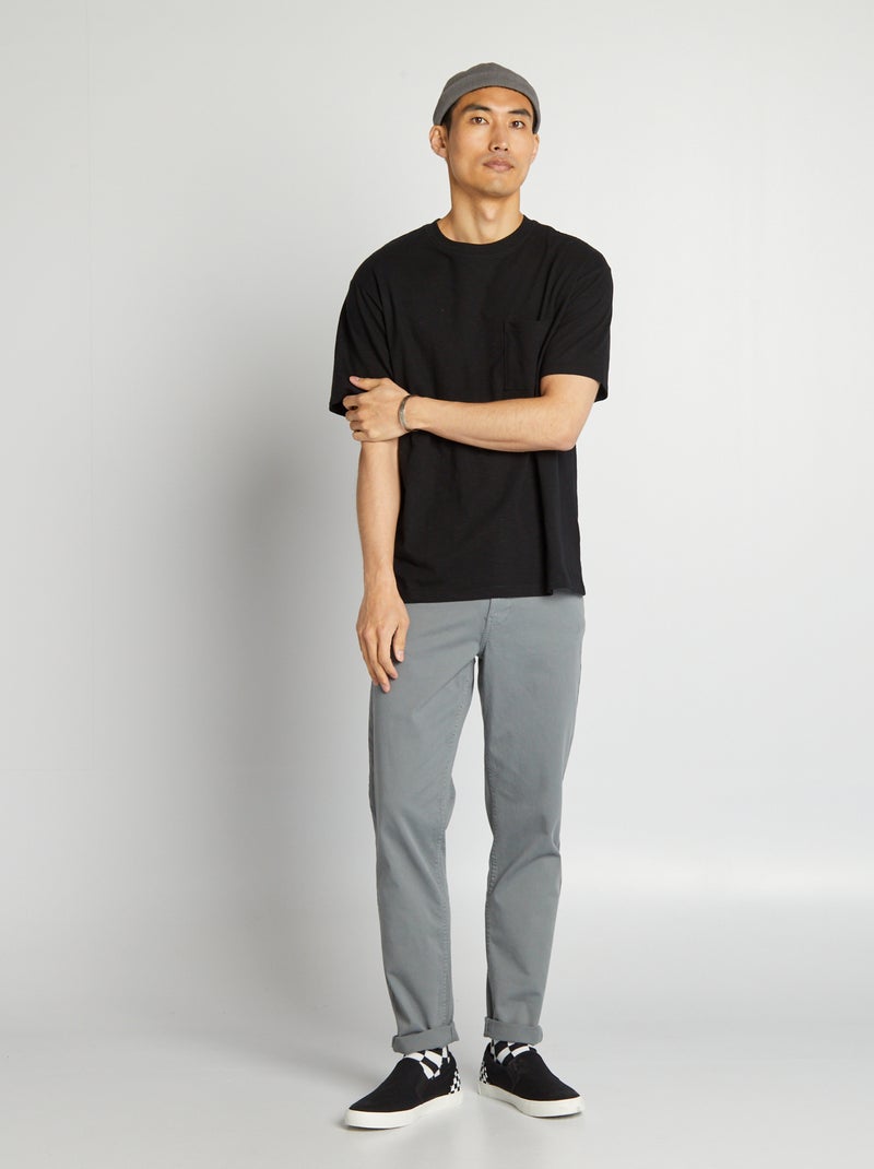 Calças chino slim com 5 bolsos - L32 AZUL - Kiabi