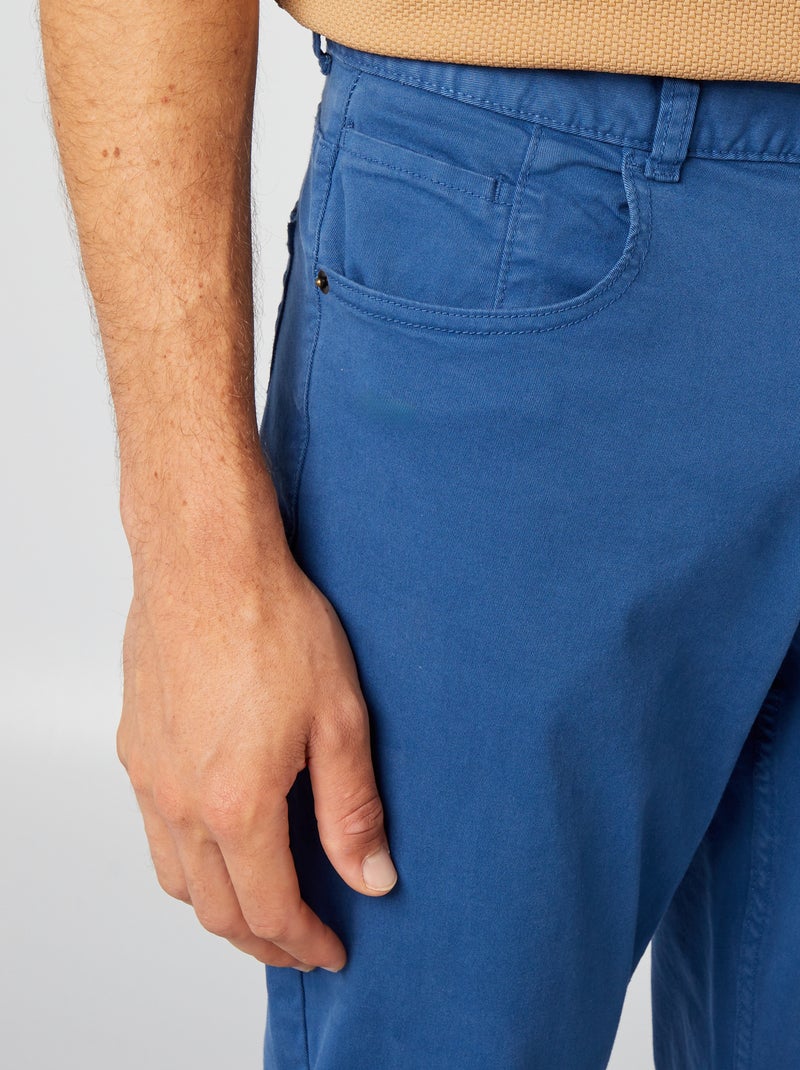 Calças chino slim com 5 bolsos - L32 AZUL - Kiabi