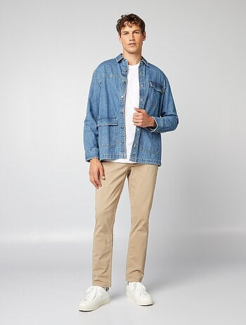 Calças chino slim com 5 bolsos - L32