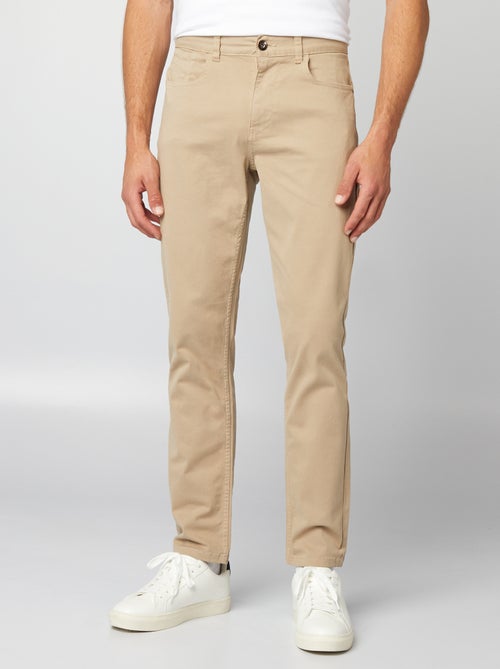 Calças chino slim com 5 bolsos - L32 - Kiabi