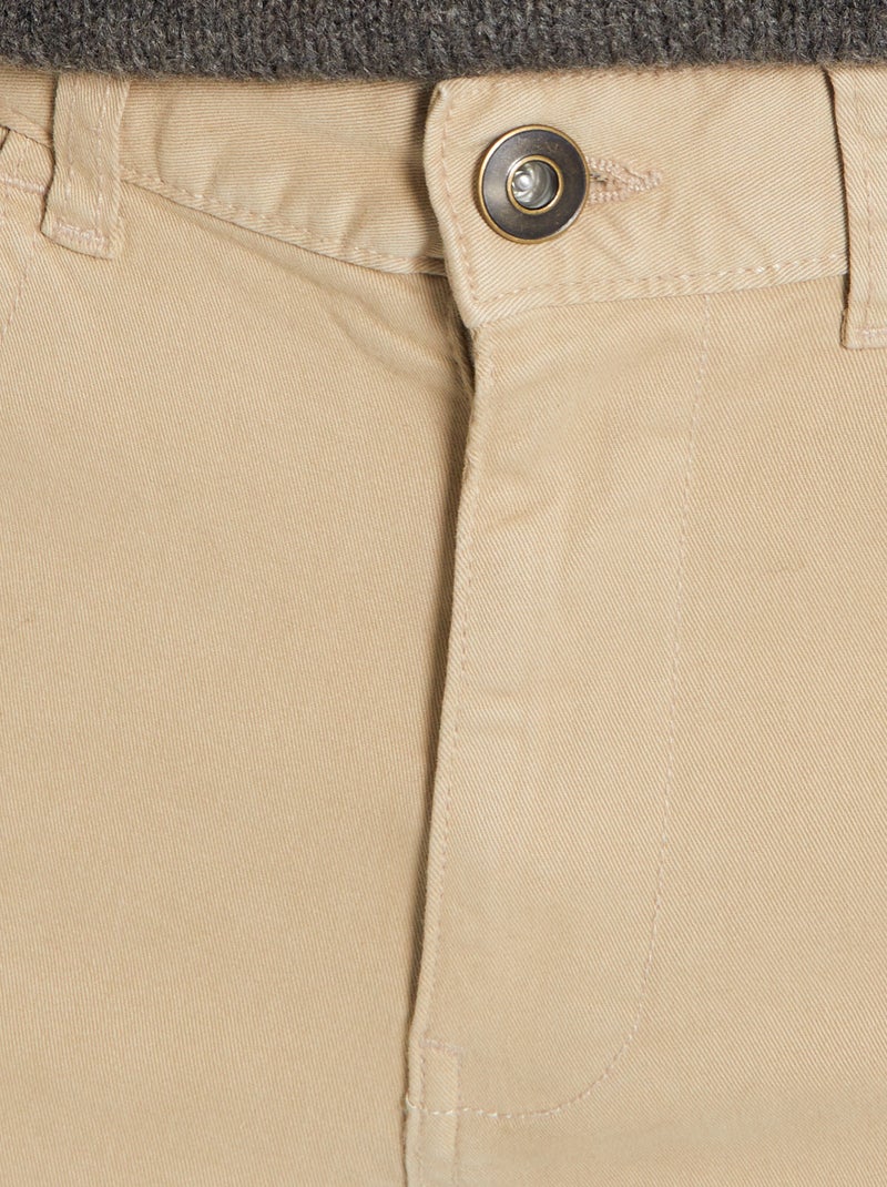Calças chino slim com 5 bolsos - L32 bege - Kiabi