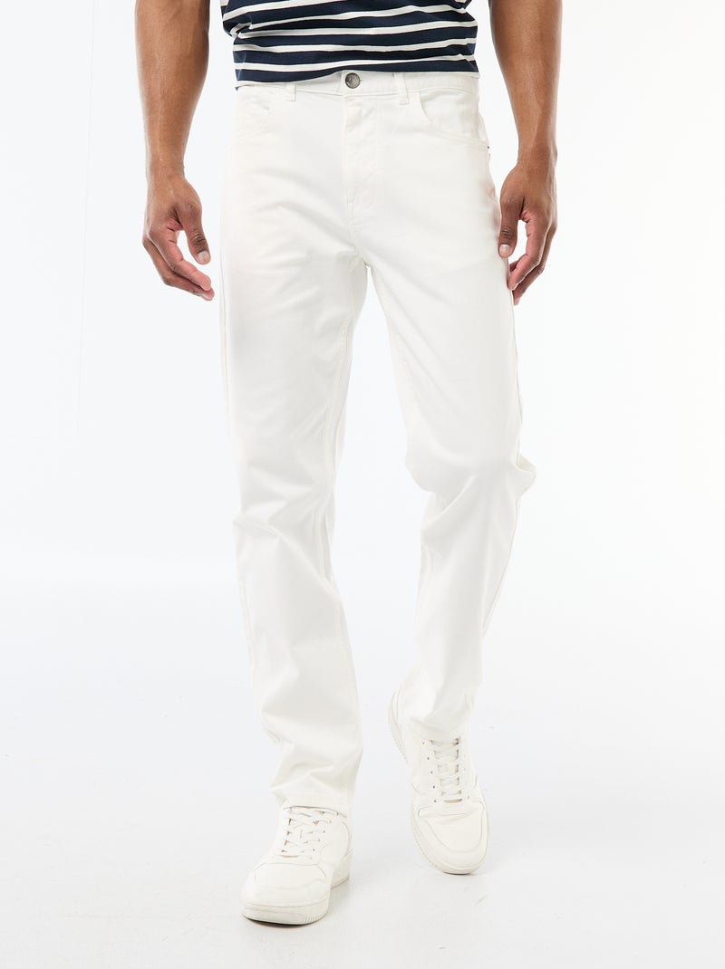 Calças chino slim com 5 bolsos - L32 Bege - Kiabi