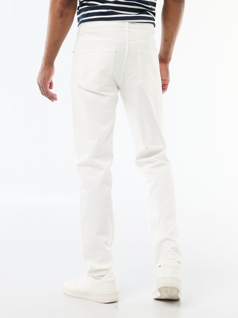 Calças chino slim com 5 bolsos - L32 Bege - Kiabi