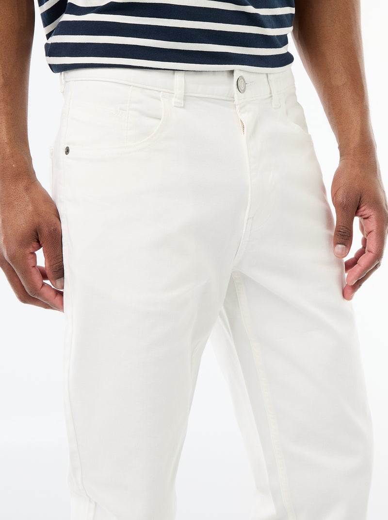 Calças chino slim com 5 bolsos - L32 Bege - Kiabi