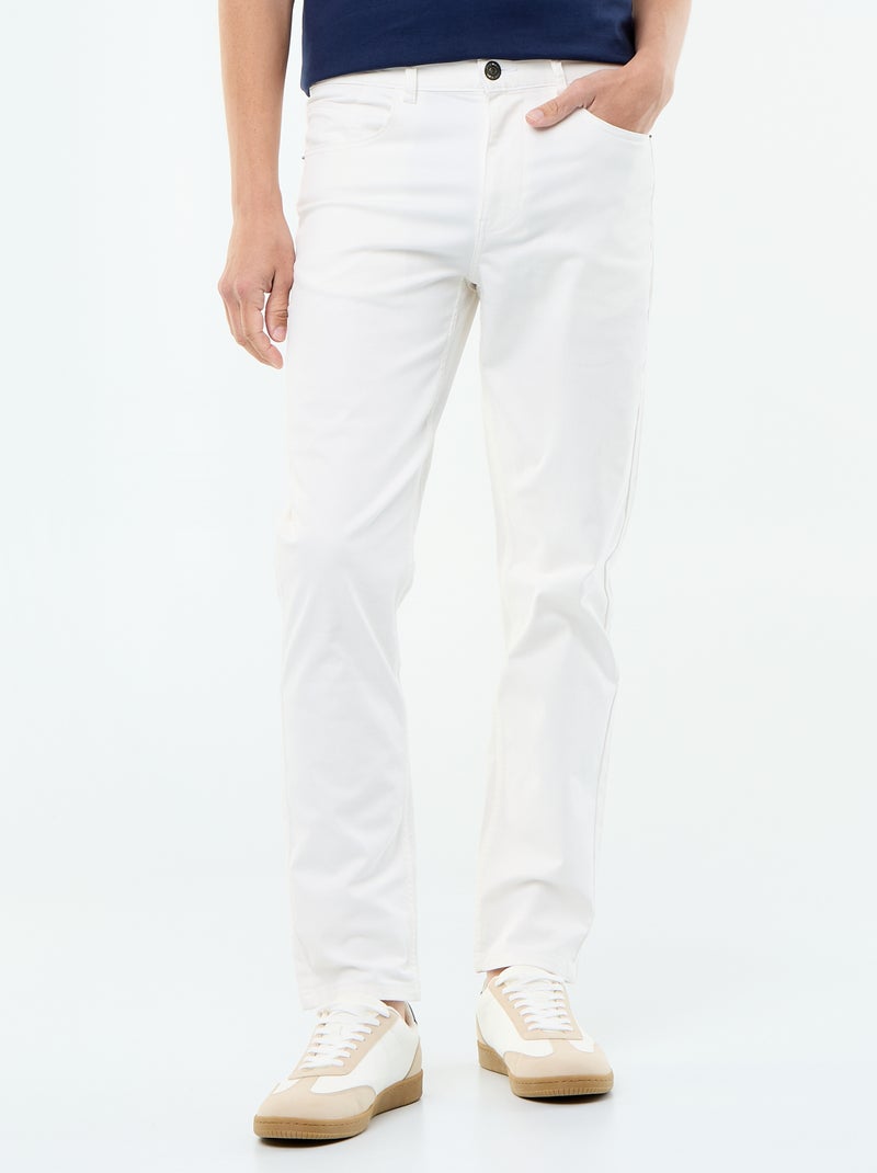 Calças chino slim com 5 bolsos - L32 Bege - Kiabi