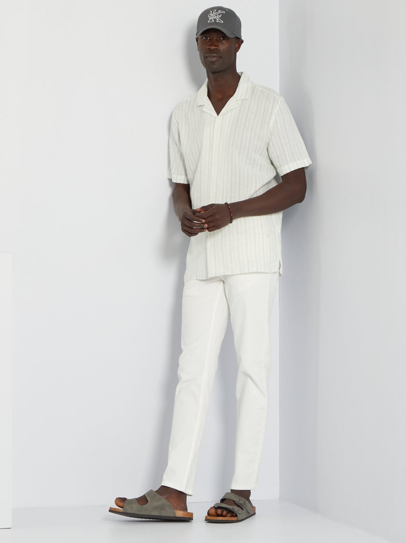 Calças chino slim com 5 bolsos - L32 Branco - Kiabi