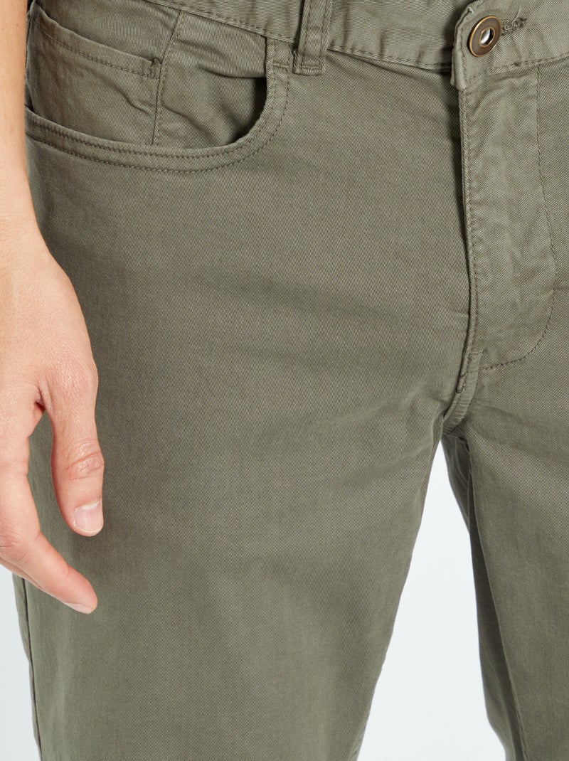 Calças chino slim com 5 bolsos - L32 CAQUI - Kiabi