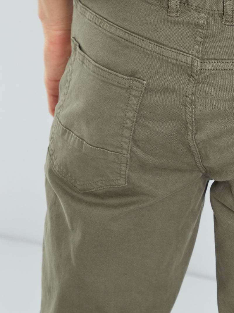 Calças chino slim com 5 bolsos - L32 CAQUI - Kiabi