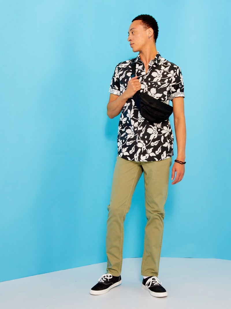 Calças chino slim com 5 bolsos - L32 Cinza - Kiabi