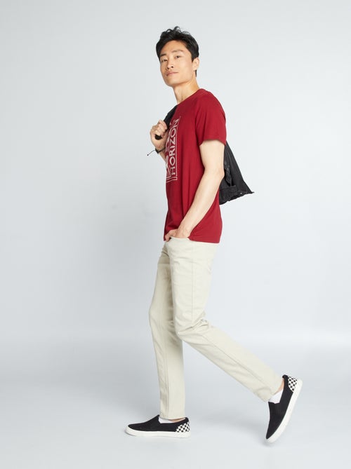 Calças chino slim com 5 bolsos - L32 - Kiabi