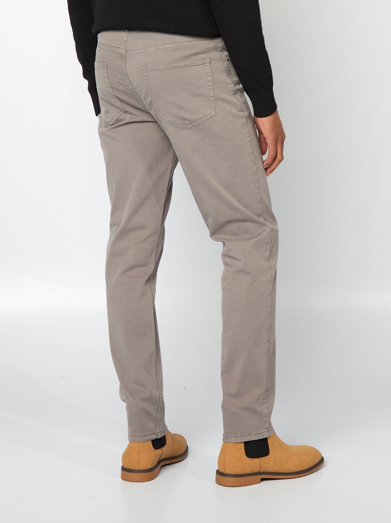 Calças chino slim com 5 bolsos - L32 Cinza - Kiabi