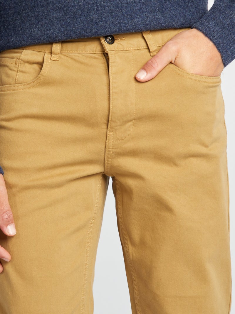 Calças chino slim com 5 bolsos - L32 VERDE - Kiabi