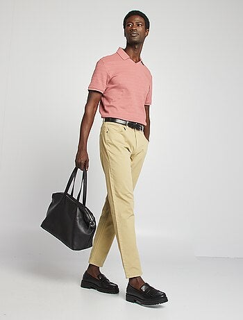 Calças chino slim com 5 bolsos - L32