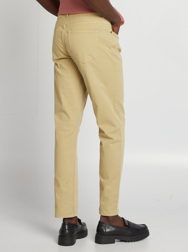 Calças chino slim com 5 bolsos - L32 VERDE - Kiabi