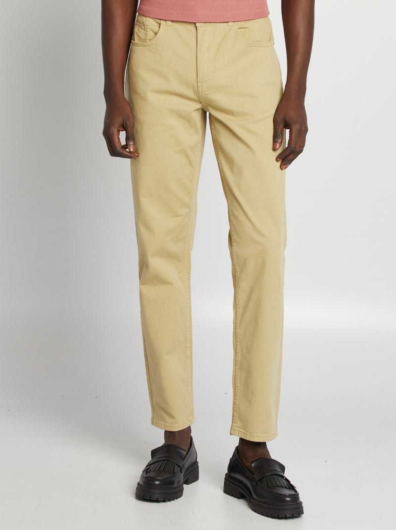 Calças chino slim com 5 bolsos - L32 VERDE - Kiabi