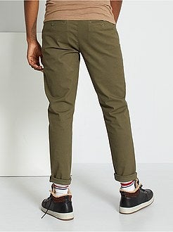 Calças chino slim com pinças - Kiabi