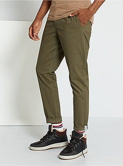 Calças chino slim com pinças - Kiabi