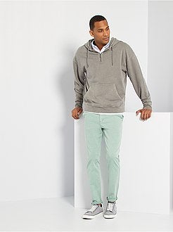 Calças chino slim deslavadas - Kiabi