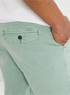 Calças chino slim deslavadas - Kiabi