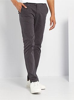 Calças chino slim deslavadas - Kiabi