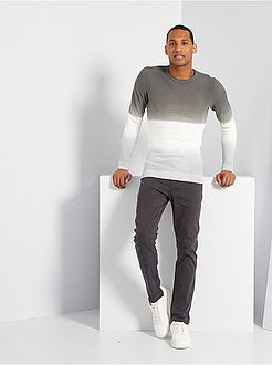 Calças chino slim deslavadas - Kiabi