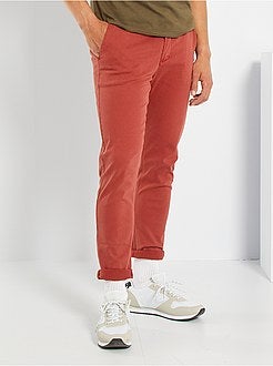 Calças chino slim deslavadas - Kiabi