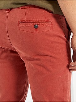 Calças chino slim deslavadas - Kiabi